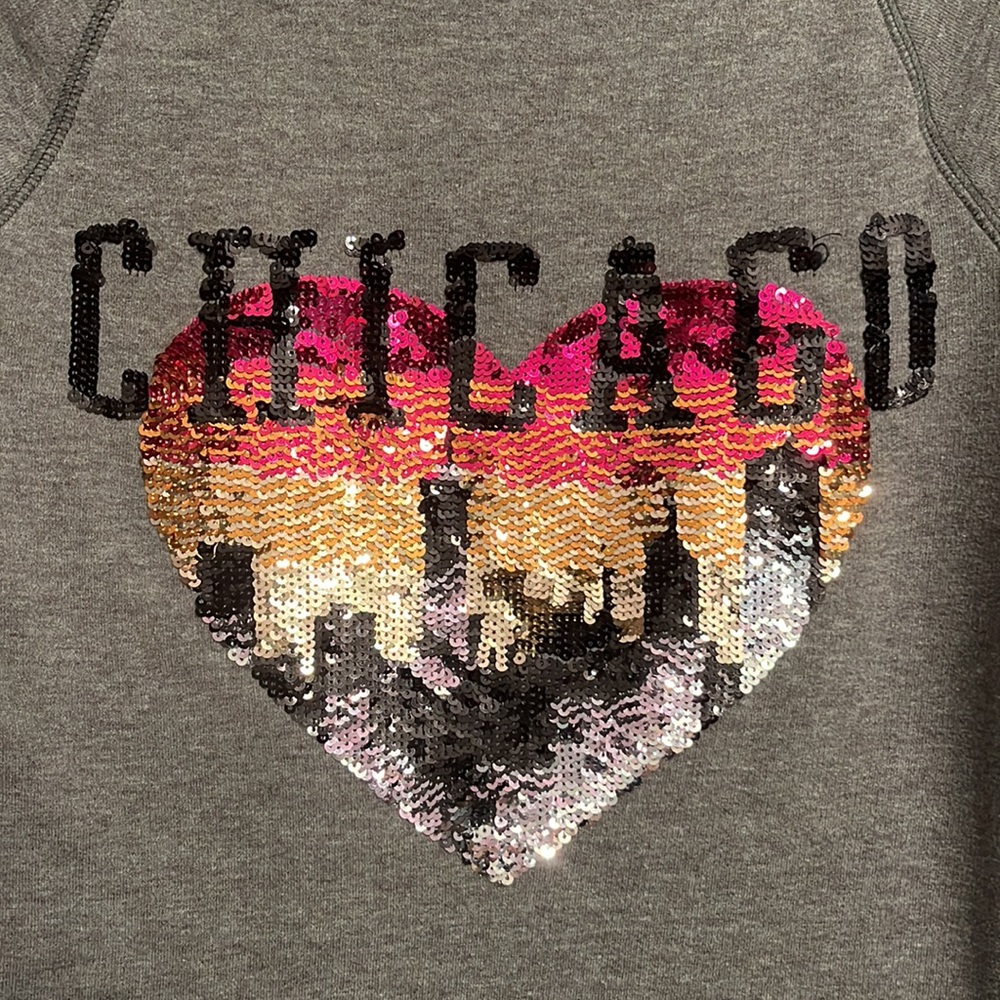 VS Pink sparkly CHICAGO skyline jacket!